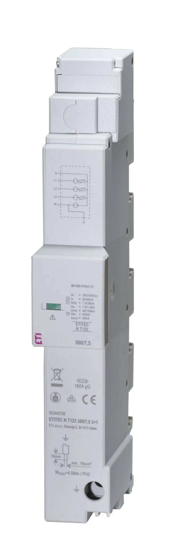 Odvodnik prenapona ETITEC N T123 300/7,5 3+0 002440765