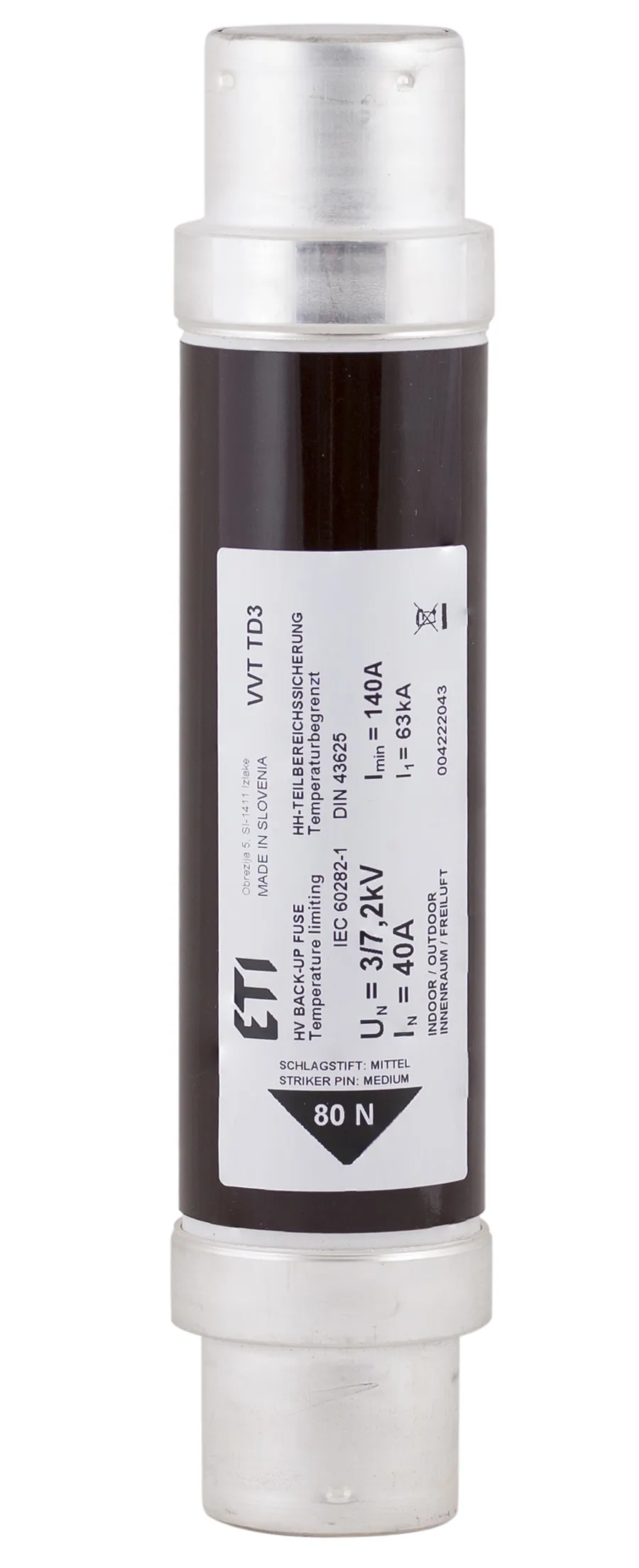 Topljivi osigurač VVA3 7,2kV/1A 004221102