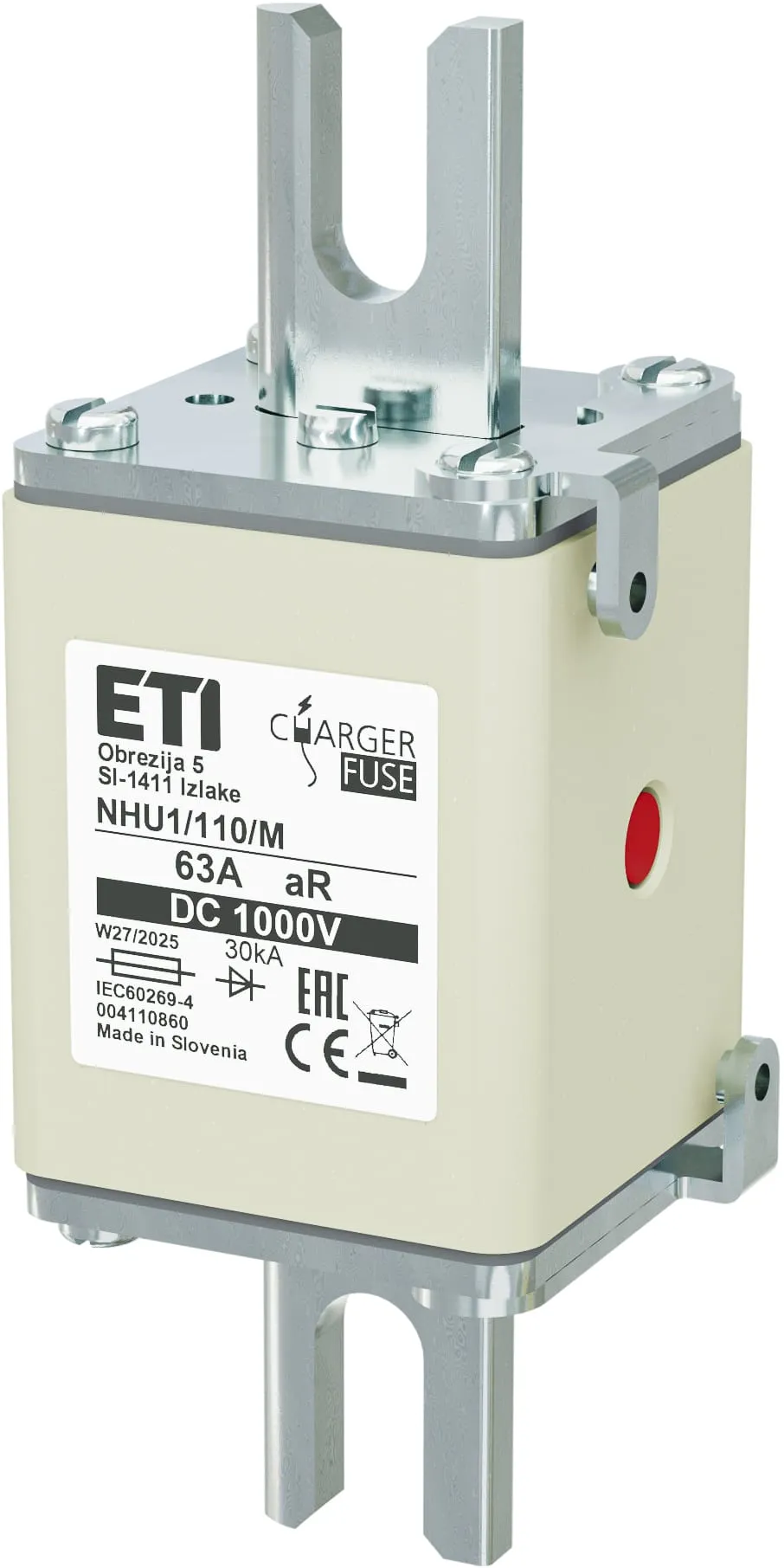 Topljivi osigurač NHU1/110/M aR 63A/1000V DC 004110860