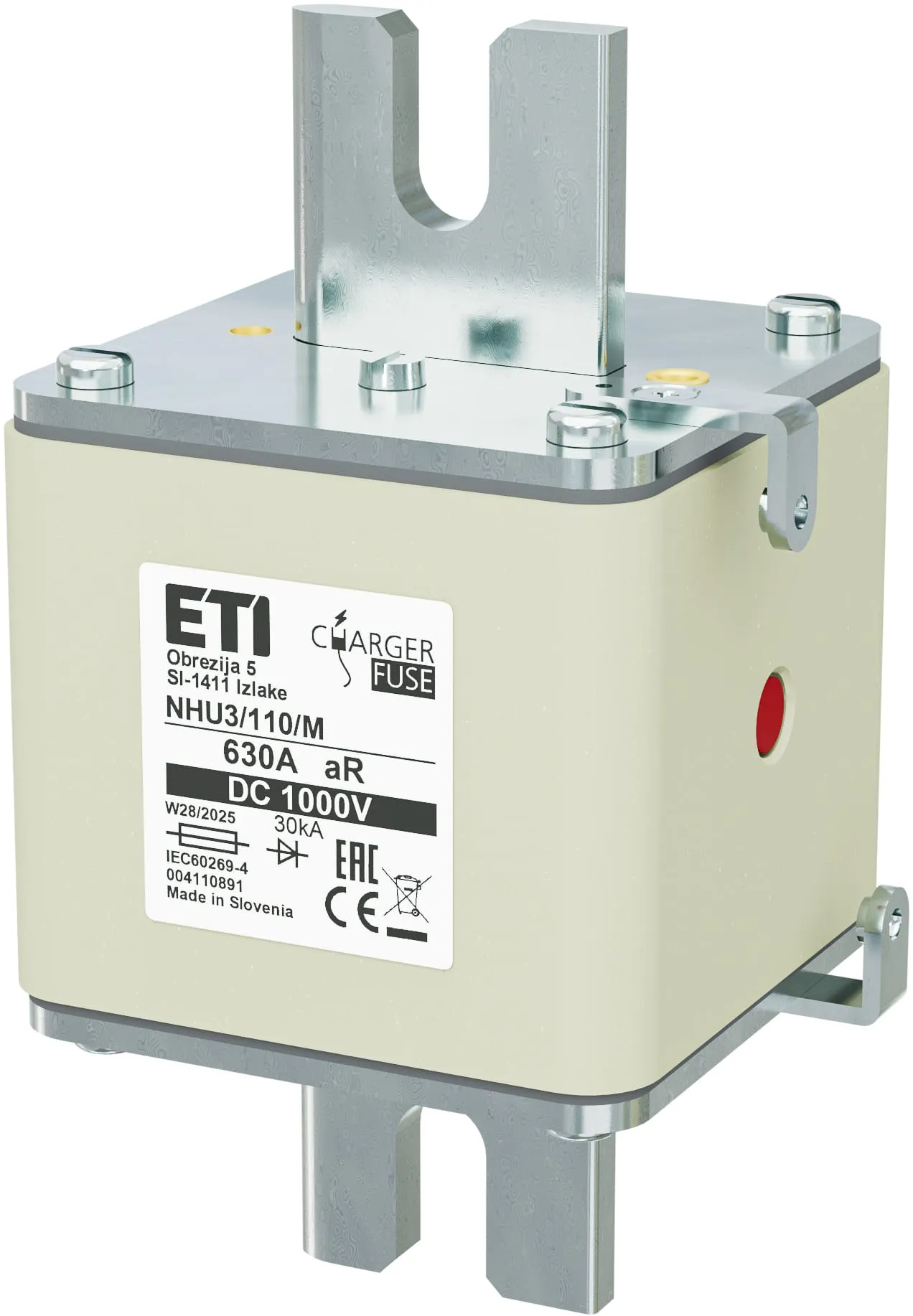 Topljivi osigurač NHU3/110/M aR 630A/1000V DC 004110891