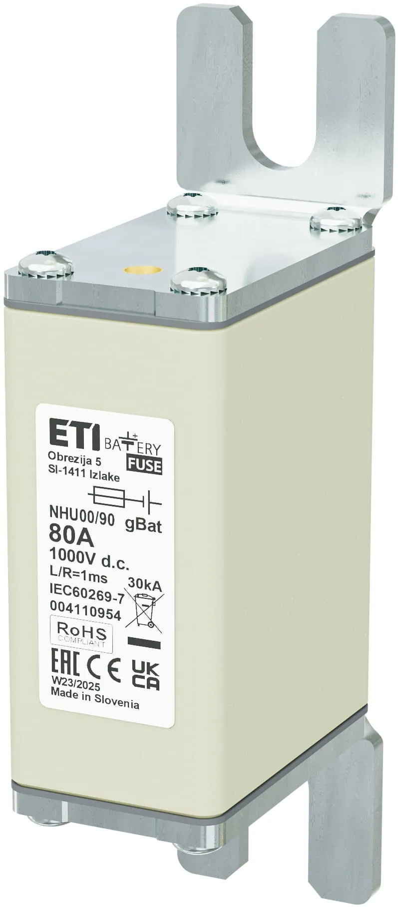 Topljivi osigurač NHU00/90 gBat 80A/1000V DC 004110954