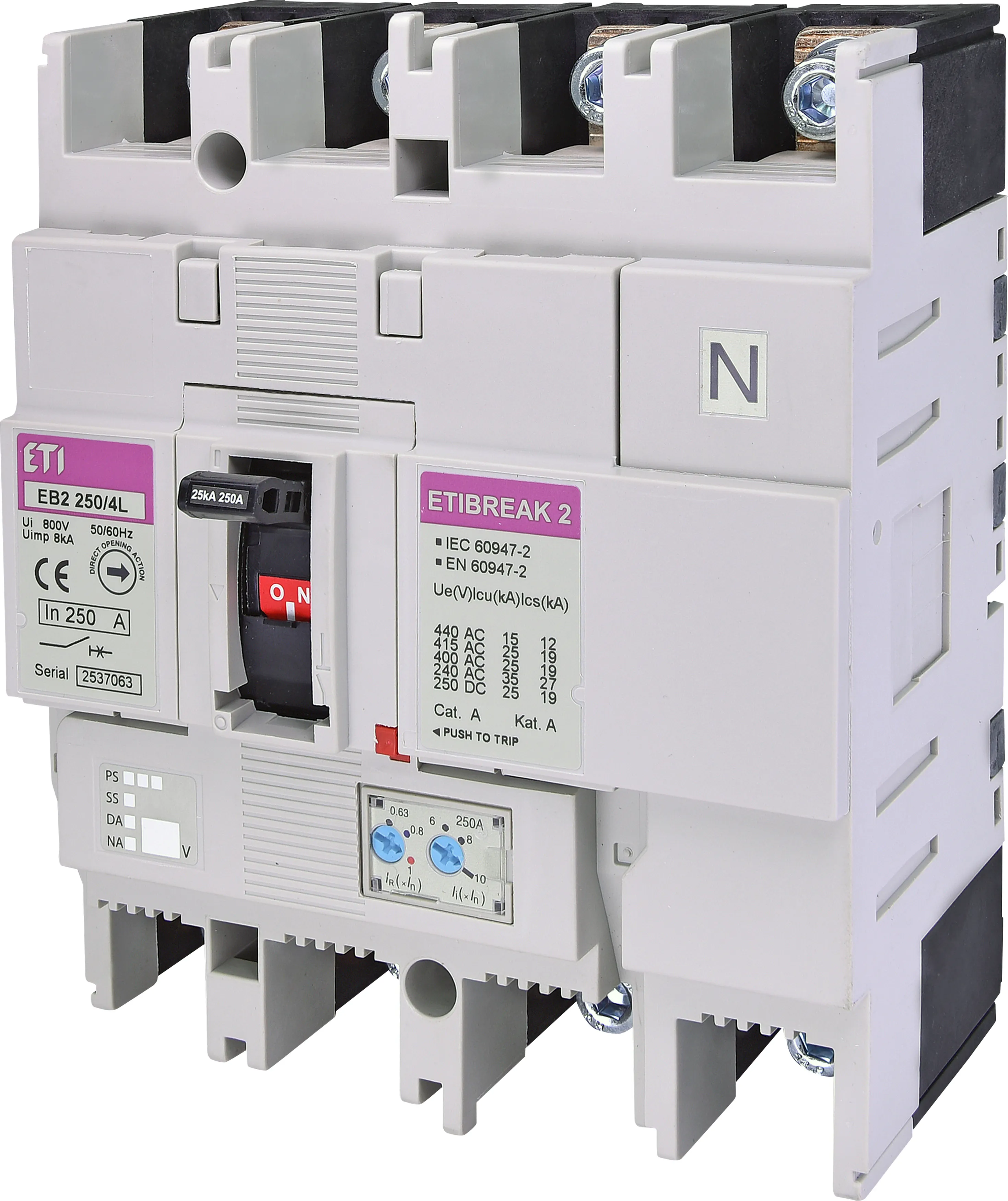 Kompaktni prekidač EB2 250/4L 200A 4p 004671075