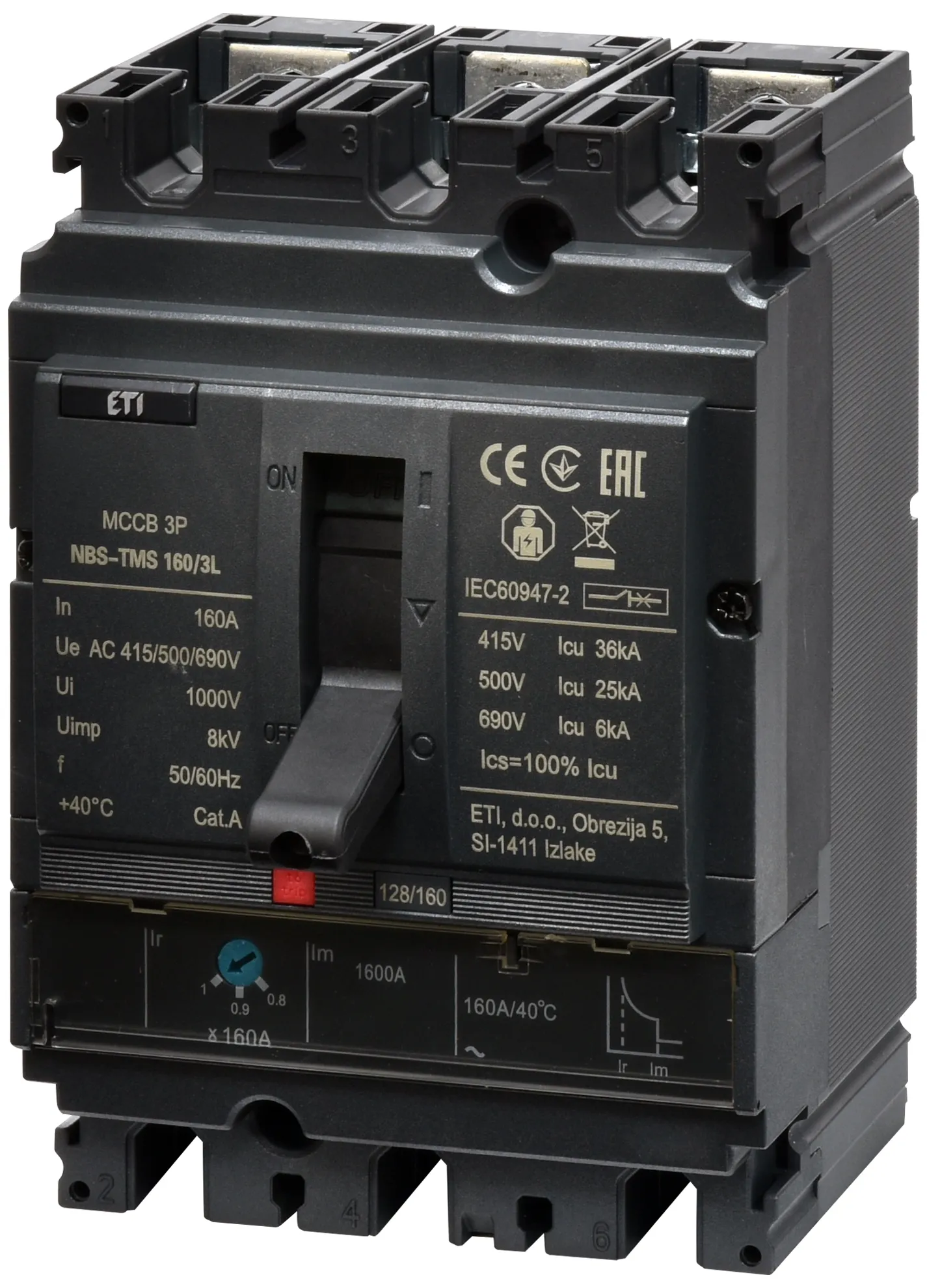 Kompaktni prekidač NBS-TMS 160/3L 160A 3P 004673009