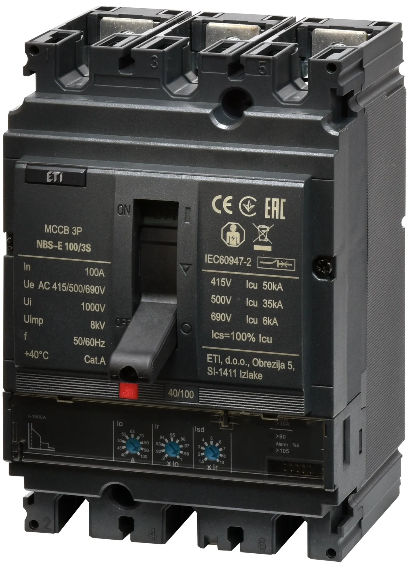 Kompaktni prekidač NBS-E 100/3S 100A 3P 004673043