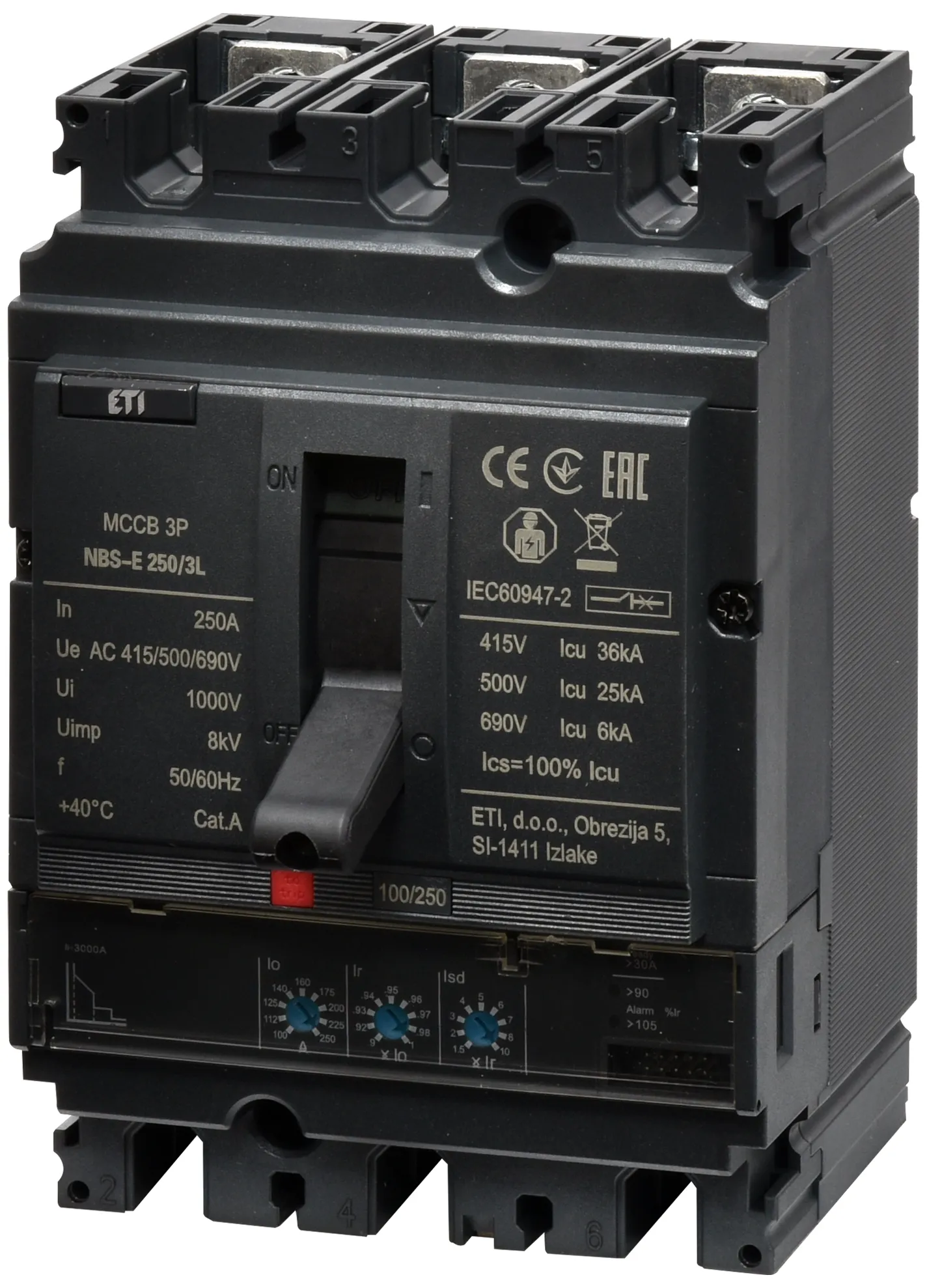 Kompaktni prekidač NBS-E 250/3L 250A 3P 004673079