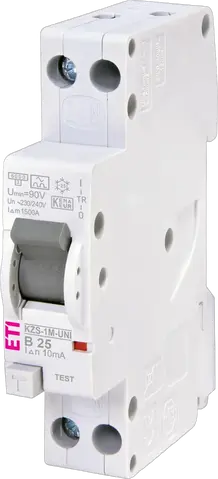 KZS-1M-UNI 1p+N A B25/0.01