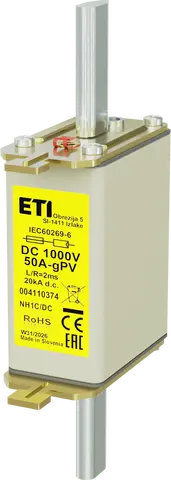 Slika NH1C gPV 50A/1000V DC