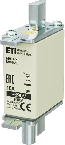 Slika NH000/K gG 10A/690V